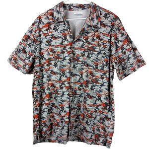 Columbia PFG Mens Trollers Best Short Sleeve Shirt Size L Summer Fishing Marlin
